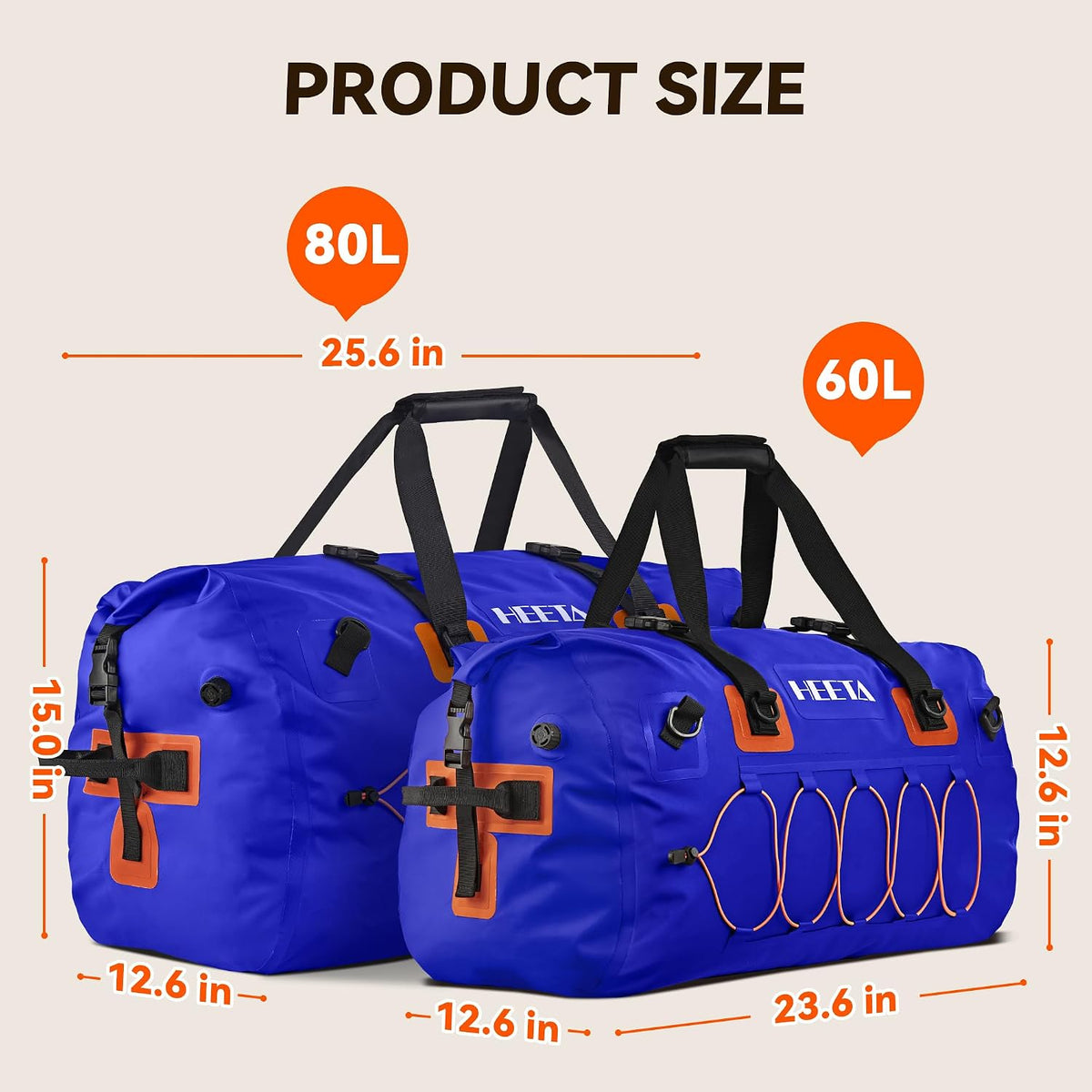 Waterproof Duffel Bag Travel Motorcycle Dry Bag Backpack 60L/80L/110L