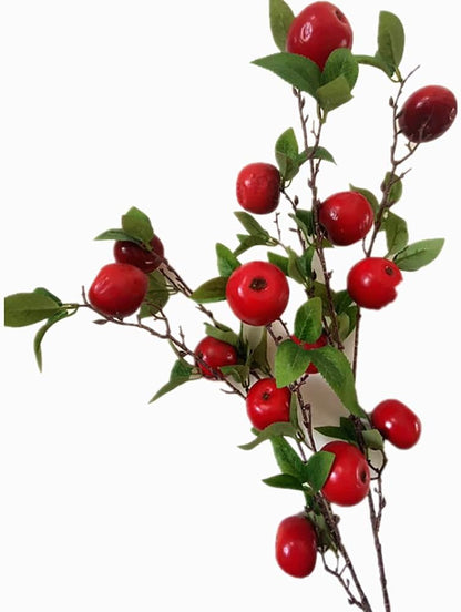 2pcs Artificial Apple Tree Branch with 7 Apple Fruit Faux Greenery Plant for Wedding Centerpieces Hotel Floral Decoration (Green)