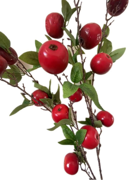 2pcs Artificial Apple Tree Branch with 7 Apple Fruit Faux Greenery Plant for Wedding Centerpieces Hotel Floral Decoration (Green)