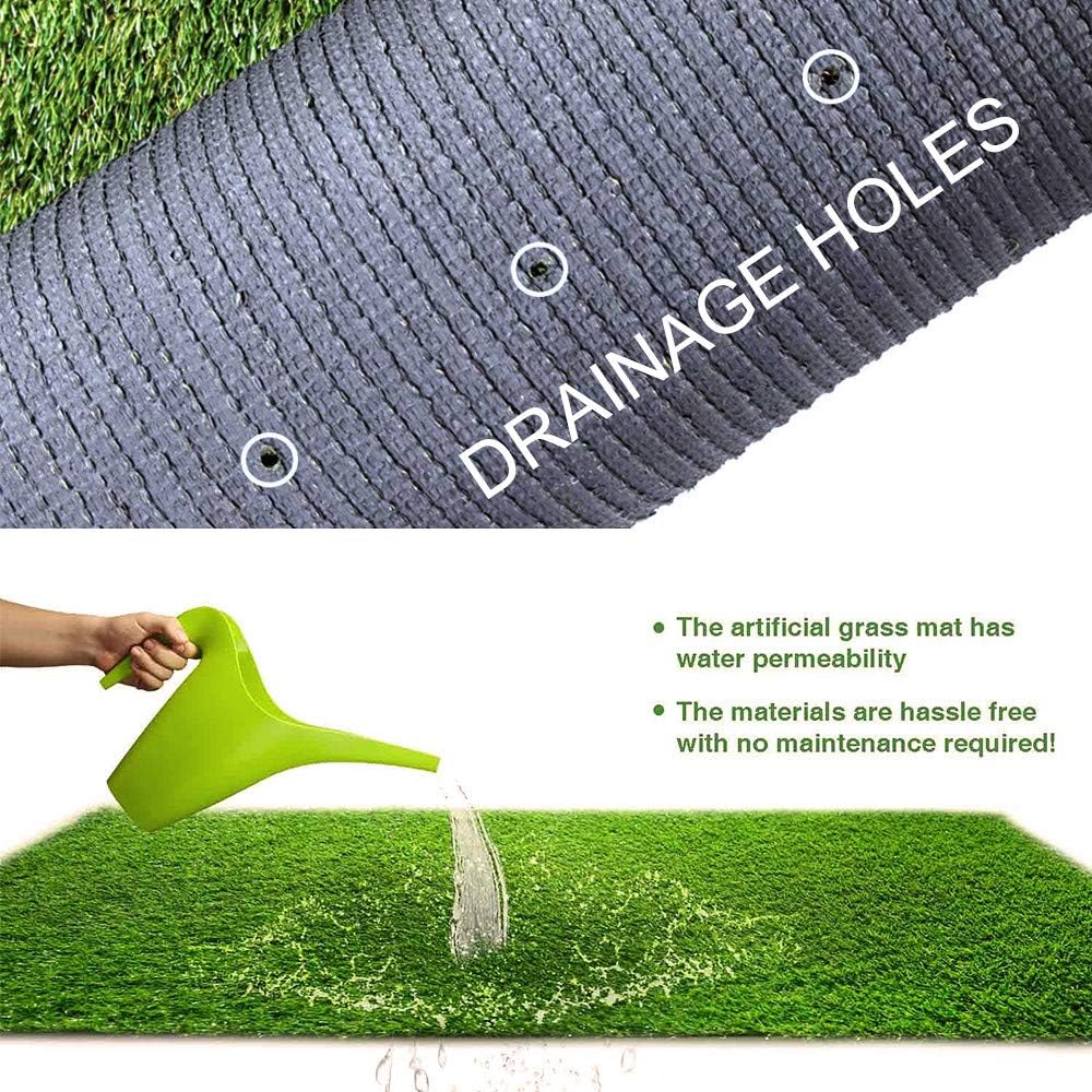 Synthetic Artificial Grass Turf Lawn 15 x 30ft, 1.38" Outdoor/Indoor Fake Grass Rug Astroturf for Dogs,Faux Grass Rug with Drainage Holes/Custom Size Provided