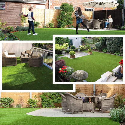 Synthetic Artificial Grass Turf Lawn 15 x 30ft, 1.38" Outdoor/Indoor Fake Grass Rug Astroturf for Dogs,Faux Grass Rug with Drainage Holes/Custom Size Provided