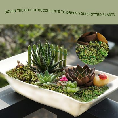 19 OZ Fake Moss for Potted Plants, Artificial Moss for Crafts, Faux Green Moss for Decorative Fake Plants