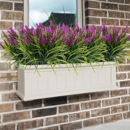12pcs Artificial Plants Outdoor Fake Grass Plant Artificial Lavender Flower Plant Faux Wheat Grass for Outdoor UV Resistant Plastic Greenery Plants (12, Purple)