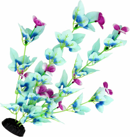 16 Inch Silk Aquarium Fish Tank Plant Betta Fish Tank Decor,2 Pack | Aquarium Plants Aquarium Decoration (White-Blue)