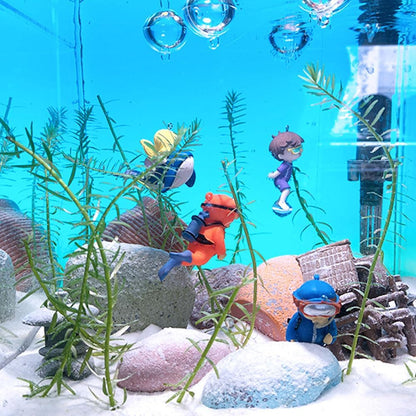 2 Pack Aquarium Decor Artificial Seaweed Water Plants, Extra Large 23.6 Inches Fish Tank Plastic Plants, Tall Fish Tank Decorations with a Aquarium Diver Ornament (Green)