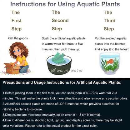 2 Pack Aquarium Decor Artificial Seaweed Water Plants, Extra Large 23.6 Inches Fish Tank Plastic Plants, Tall Fish Tank Decorations with a Aquarium Diver Ornament (Green)