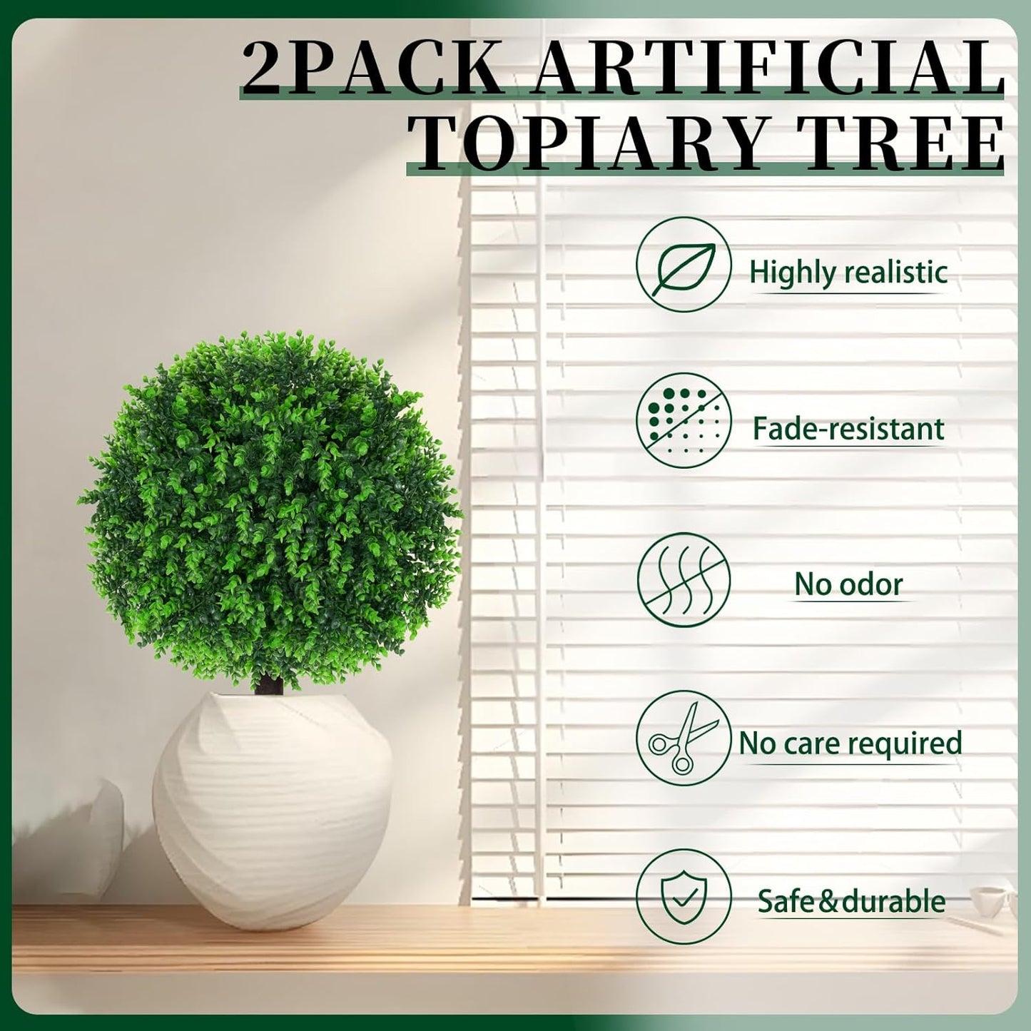 2Pcs Bougainvillea Topiary Ball Trees,Pink Fake Shrubs Bushes | Faux Bushes with Ground Spike,UV Resistant, No Maintenance,Fake Plants for Outdoor&Indoor Front Porch Garden Backyard Decor