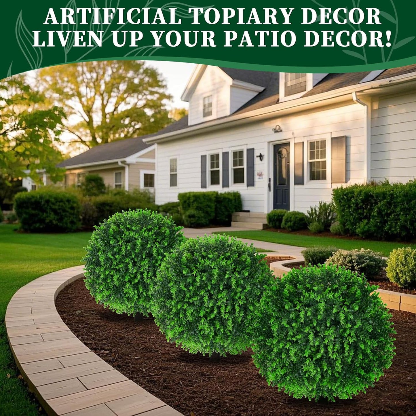 2Pcs Bougainvillea Topiary Ball Trees,Pink Fake Shrubs Bushes | Faux Bushes with Ground Spike,UV Resistant, No Maintenance,Fake Plants for Outdoor&Indoor Front Porch Garden Backyard Decor