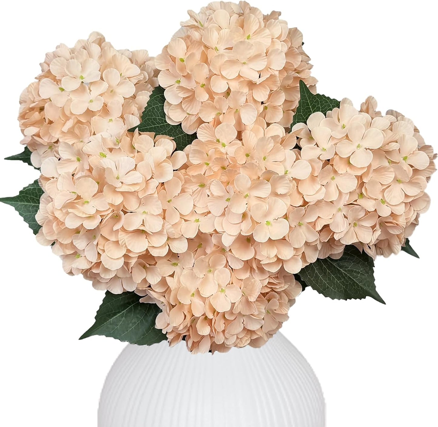 6PCS Premium Blue Silk Hydrangea Artificial Flowers Bouquets - Realistic Fake Hydrangea with Stems, Faux Flower Arrangement for Home Wedding Party Baby Shower Table Centerpieces Decoration