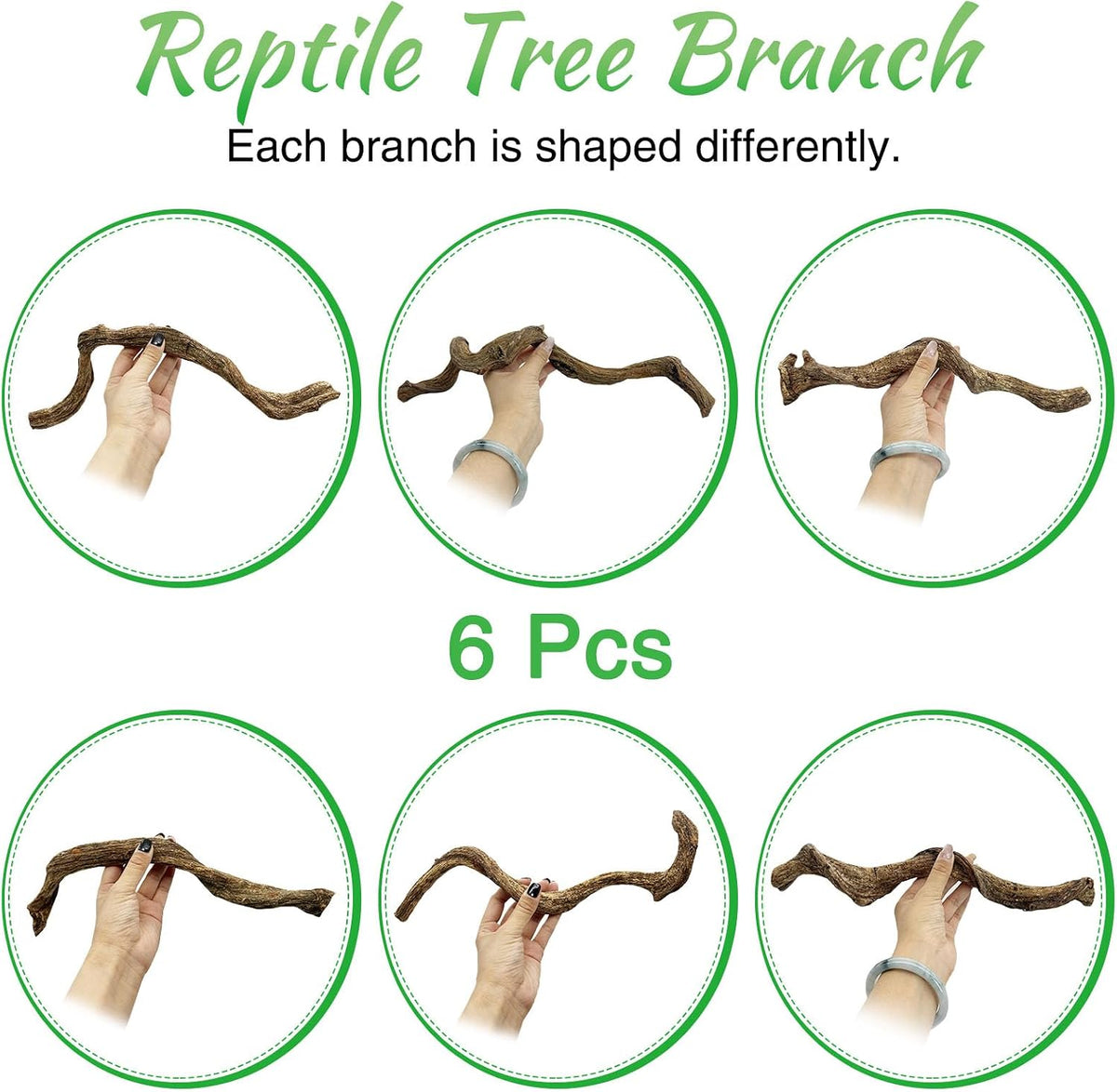 Reptile Branch Decor Snake Climbing Wood Branches Lizard Habitat Decorations Terrarium Natural Forest Tree Trunk Ornament for Bearded Dragon Geckos Chameleon Frog - S