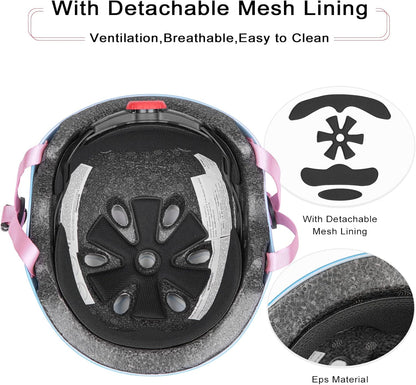 Kids Bike Helmet,Toddler Skateboard Helmets for Ages 2-3-5-8-14 Years Boys Girls，Adjustable Multi-Sport Bicycle Skateboarding Football Roller Skating Scooter Rollerblade Balance Bike Helmet