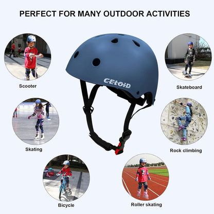 Kids Bike Helmet,Toddler Skateboard Helmets for Ages 2-3-5-8-14 Years Boys Girls，Adjustable Multi-Sport Bicycle Skateboarding Football Roller Skating Scooter Rollerblade Balance Bike Helmet