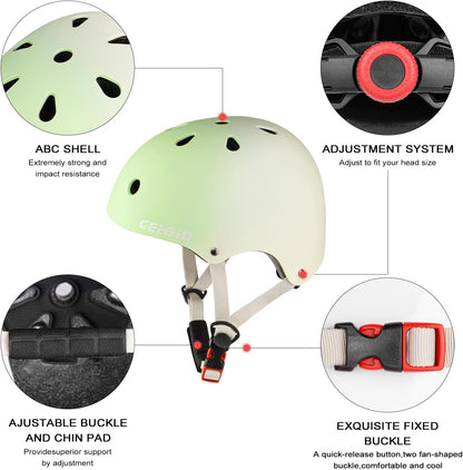Kids Bike Helmet,Toddler Skateboard Helmets for Ages 2-3-5-8-14 Years Boys Girls，Adjustable Multi-Sport Bicycle Skateboarding Football Roller Skating Scooter Rollerblade Balance Bike Helmet