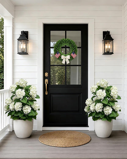 30" Artificial Hydrangea Trees, Set of 2 Faux Hydrangea Flowers Bush