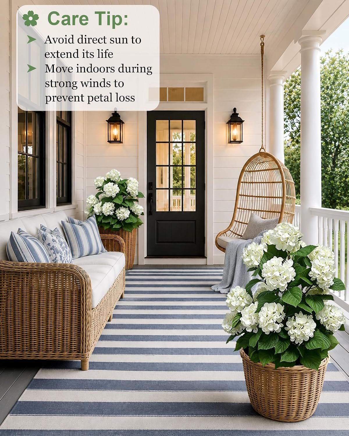 30" Artificial Hydrangea Trees, Set of 2 Faux Hydrangea Flowers Bush