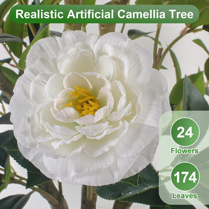 30" Artificial Hydrangea Trees, Set of 2 Faux Hydrangea Flowers Bush
