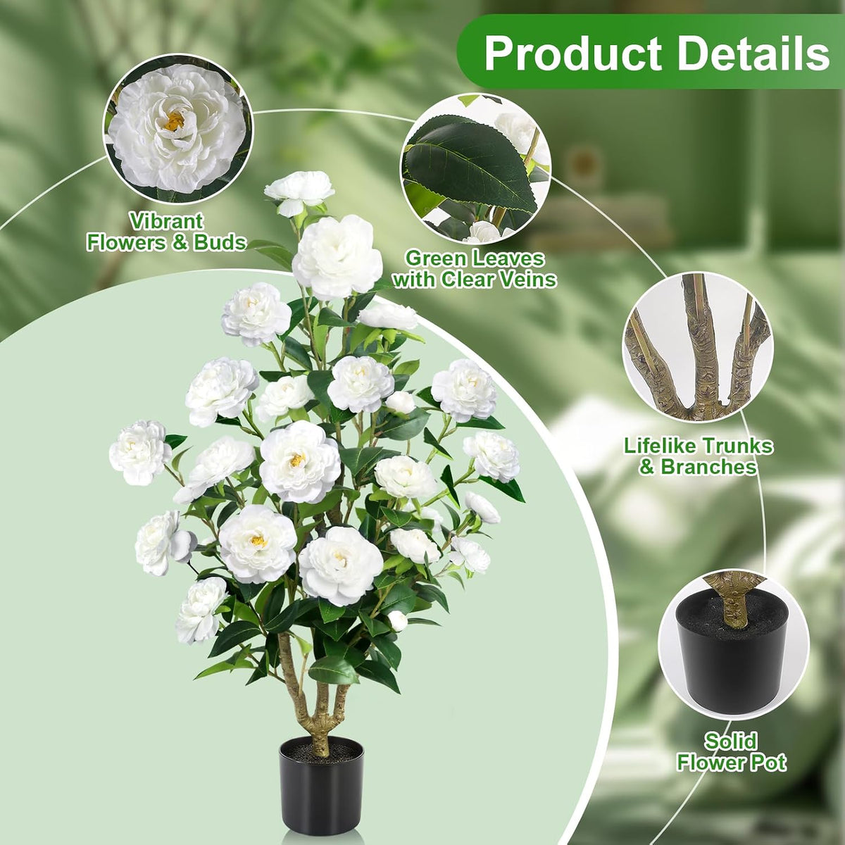 30" Artificial Hydrangea Trees, Set of 2 Faux Hydrangea Flowers Bush
