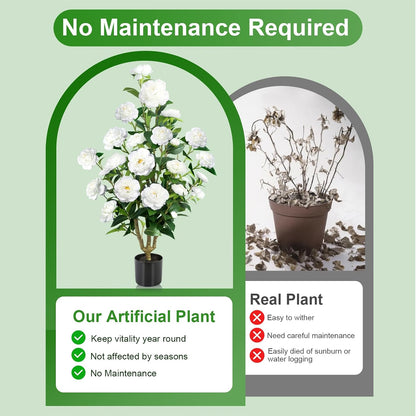 30" Artificial Hydrangea Trees, Set of 2 Faux Hydrangea Flowers Bush