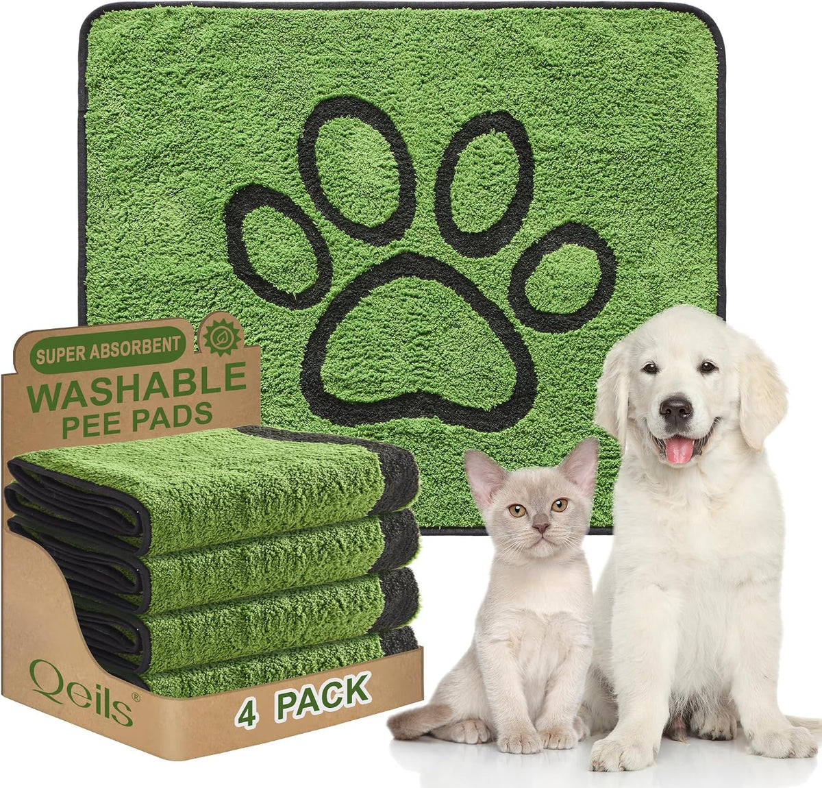 Reusable Dog Pee Pads, Washable Puppy Pads, Leak-Proof 18"x24" 2 Pack