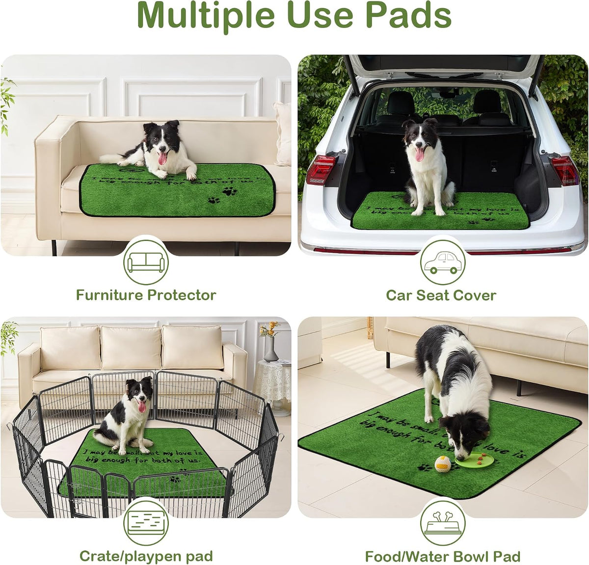Reusable Dog Pee Pads, Washable Puppy Pads, Leak-Proof 18"x24" 2 Pack