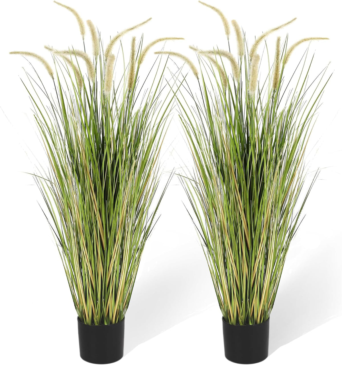 Artificial 4ft Horsetail Reed Grass, 47.2in Artificial Indoor Outdoor Fake Grass Plant, Home Office Wedding Decorative Artificial Plants & Flowers in Pot Faux Plant Greenery, Housewarming Gift