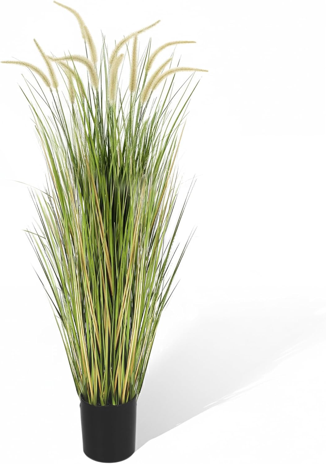 Artificial 4ft Horsetail Reed Grass, 47.2in Artificial Indoor Outdoor Fake Grass Plant, Home Office Wedding Decorative Artificial Plants & Flowers in Pot Faux Plant Greenery, Housewarming Gift
