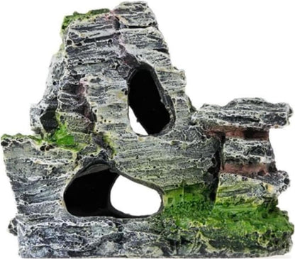 Artificial Moss Rock Cave Aquarium Decor, Fish Tank Hideout, Mountain Terrain Ornament