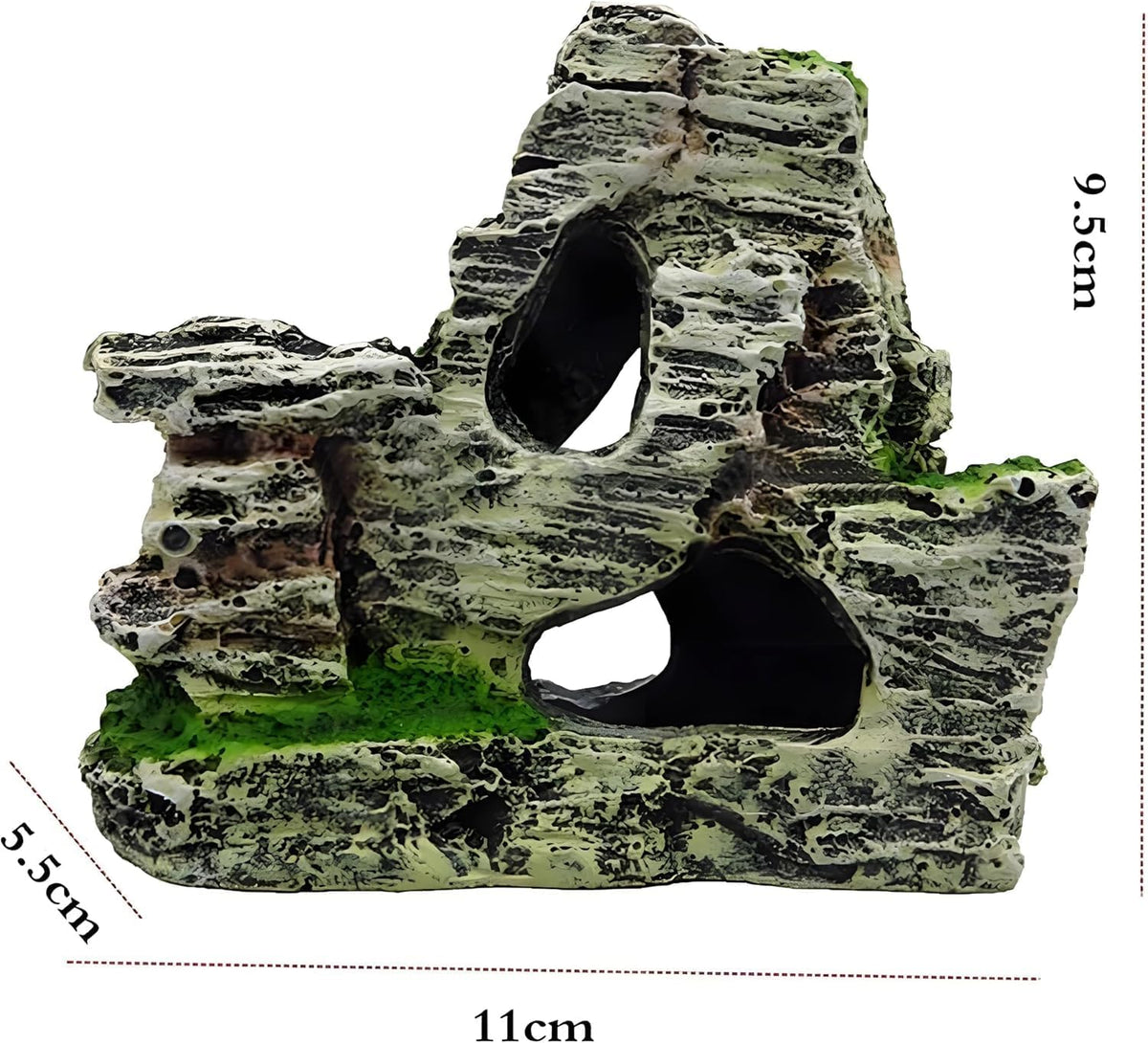 Artificial Moss Rock Cave Aquarium Decor, Fish Tank Hideout, Mountain Terrain Ornament