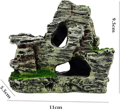 Artificial Moss Rock Cave Aquarium Decor, Fish Tank Hideout, Mountain Terrain Ornament
