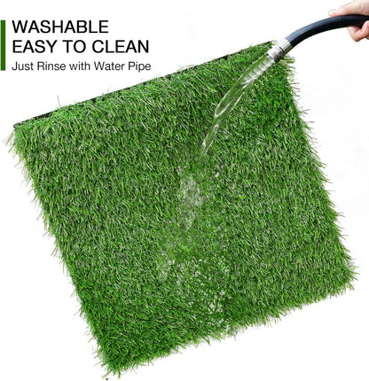 6 Pack Artificial Grass Square Placemats for Golf Party Decorations - 12"x12" Fake Grass Mats for Crafts Football Table Centerpiece, Realistic Synthetic Pet Dog Turf Patch