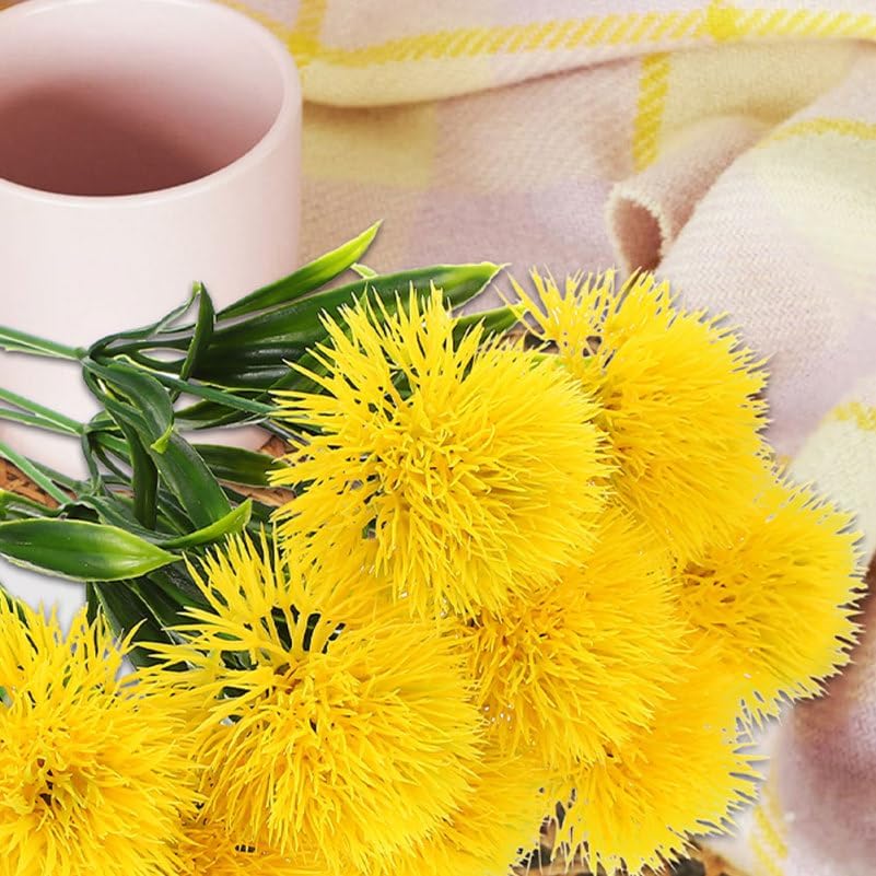 Lifelike Artificial Dandelion Flowers Simulation Decor for Home Wedding Party and Office Faux Dandelion Branches Easy Maintenance