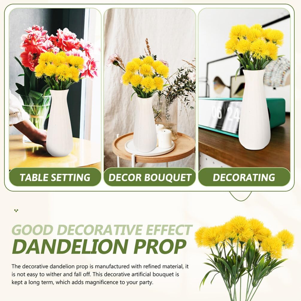 Lifelike Artificial Dandelion Flowers Simulation Decor for Home Wedding Party and Office Faux Dandelion Branches Easy Maintenance