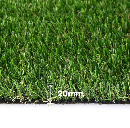 Artificial Grass Turf, 10ft x 12ft (120 ft²) 20mm Pile Height Indoor Outdoor Synthetic Realistic Faux Fake Astroturf Rug Carpet Mat for Balcony Decor Playground Patio Dogs