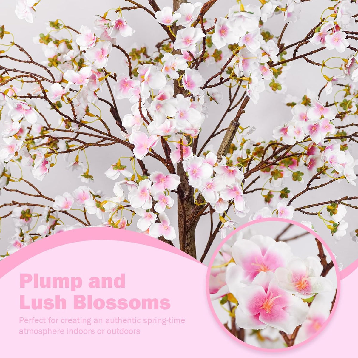 Artificial Cherry Blossom Tree 5FT, Pink Faux Floor Tree