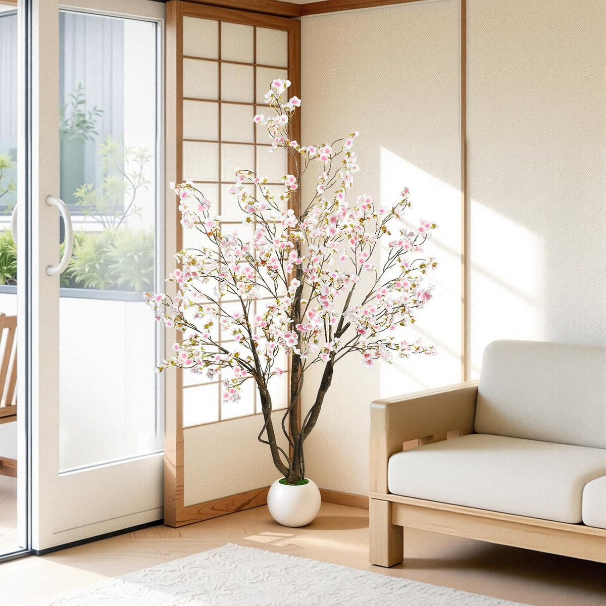 Artificial Cherry Blossom Tree 5FT, Pink Faux Floor Tree
