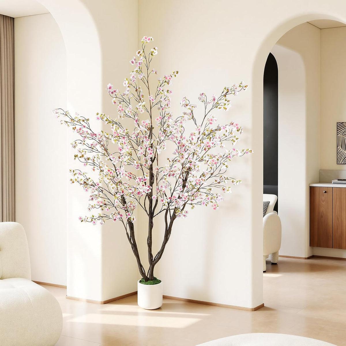 Artificial Cherry Blossom Tree 5FT, Pink Faux Floor Tree