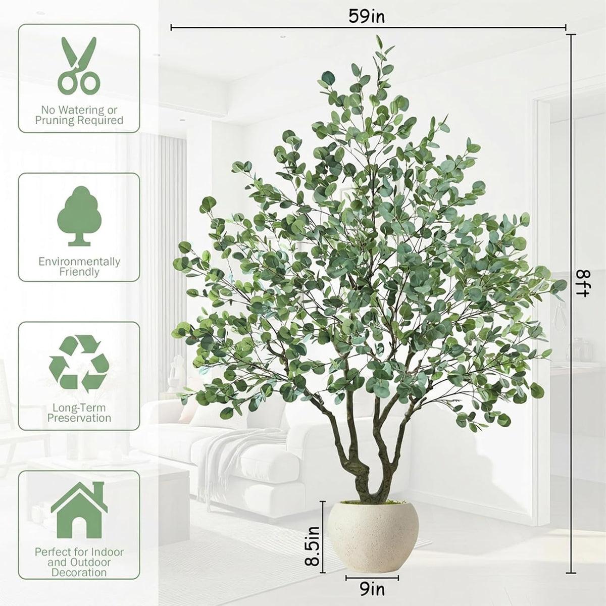 Artificial Cherry Blossom Tree 5FT, Pink Faux Floor Tree