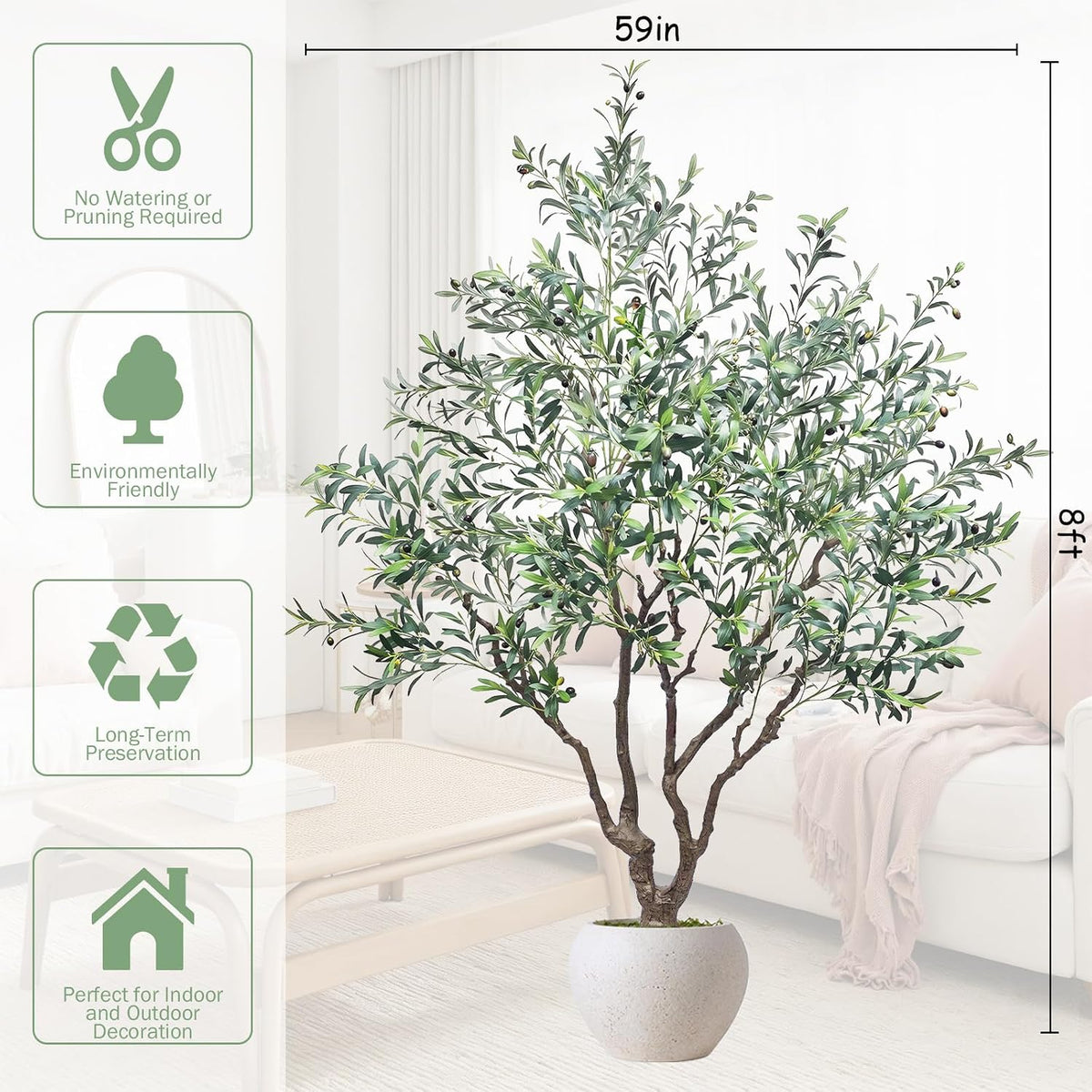 Artificial Cherry Blossom Tree 5FT, Pink Faux Floor Tree