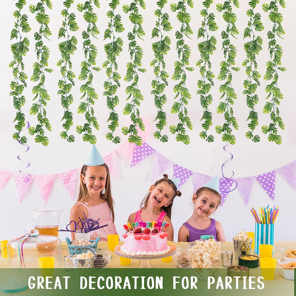 Dolicer Artificial Monstera Leaf Vines 5.6Ft Greenery Garland