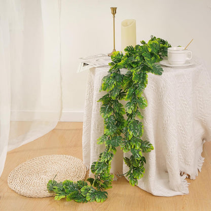 Dolicer Artificial Monstera Leaf Vines 5.6Ft Greenery Garland