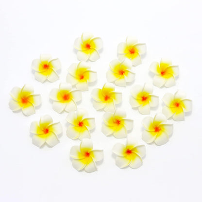 100Pcs Artificial Plumeria Frangipani Flower, Floating Flowers for Pool | Hawaiian Flowers Centerpiece, Artificial White Foam Plumeria, Petal Hat Head DIY Home Wedding Party Decoration