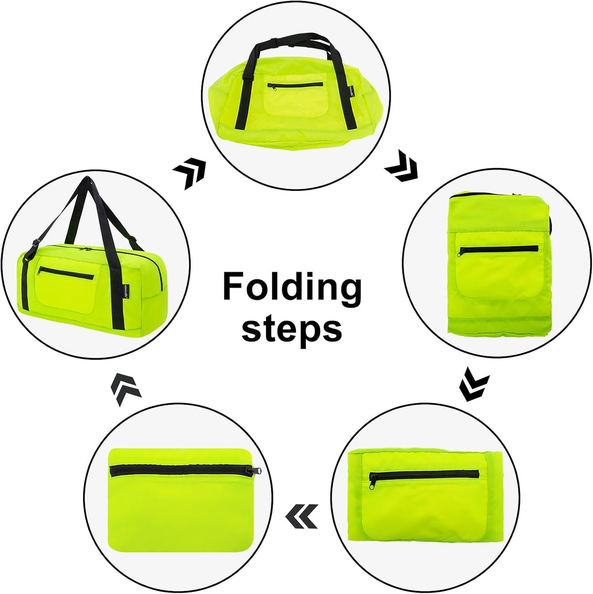Foldable Travel Duffel Bag For Women & Men Luggage Great for Gym - Fluorescent yellow