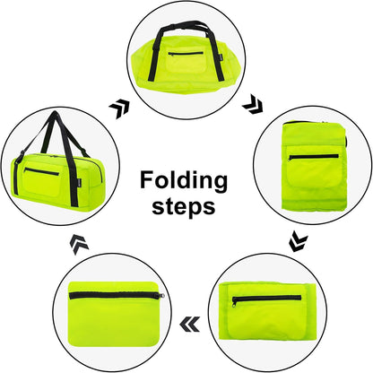 Foldable Travel Duffel Bag For Women & Men Luggage Great for Gym - Fluorescent yellow