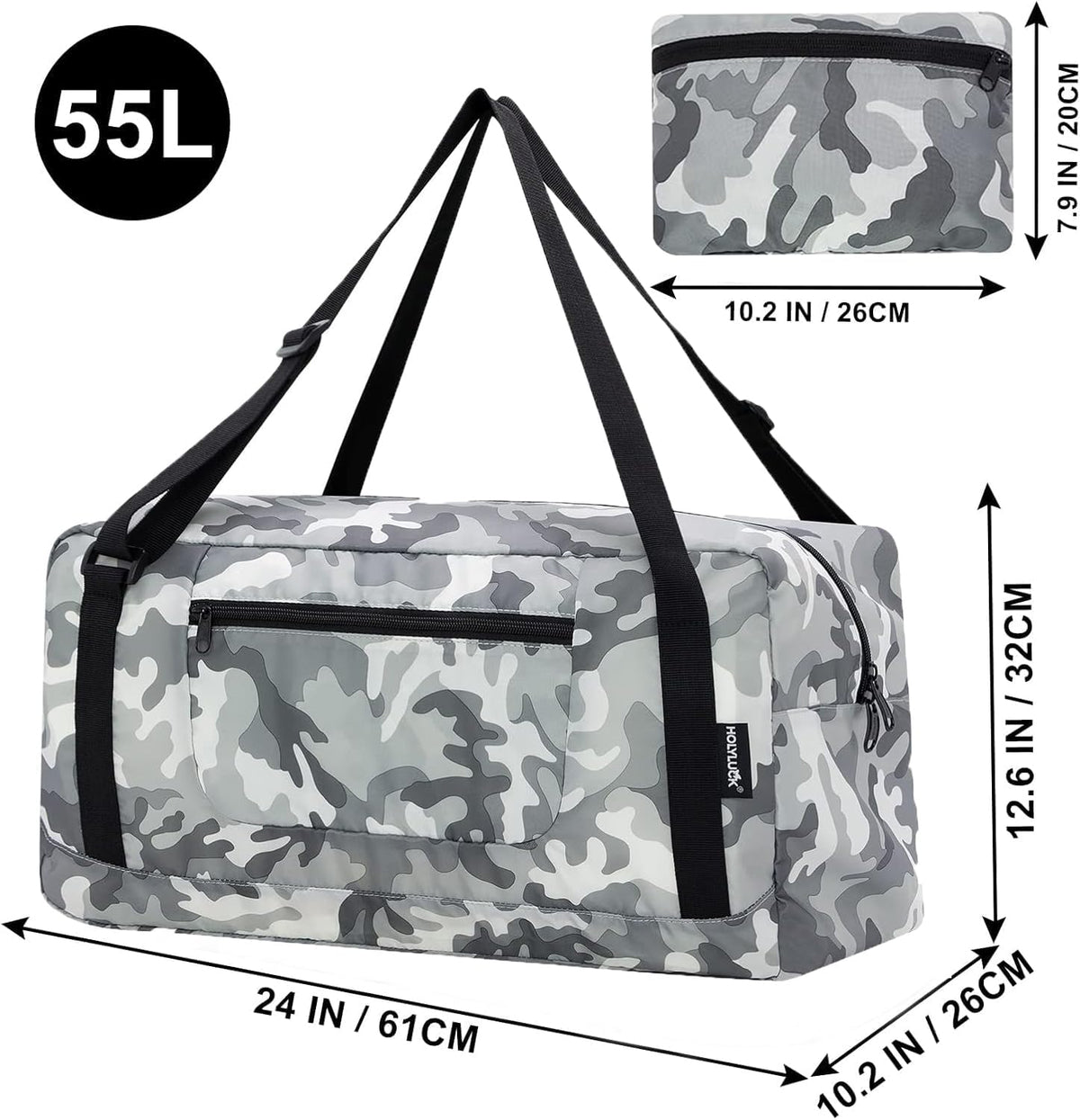 Foldable Travel Duffel Bag For Women & Men Luggage Great for Gym - Fluorescent yellow
