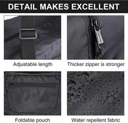 Foldable Travel Duffel Bag For Women & Men Luggage Great for Gym - Fluorescent yellow