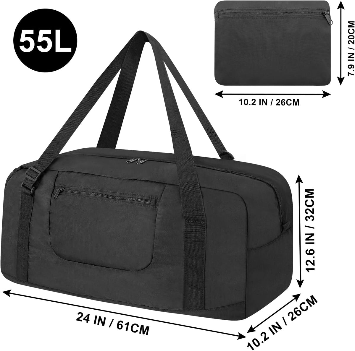 Foldable Travel Duffel Bag For Women & Men Luggage Great for Gym - Fluorescent yellow