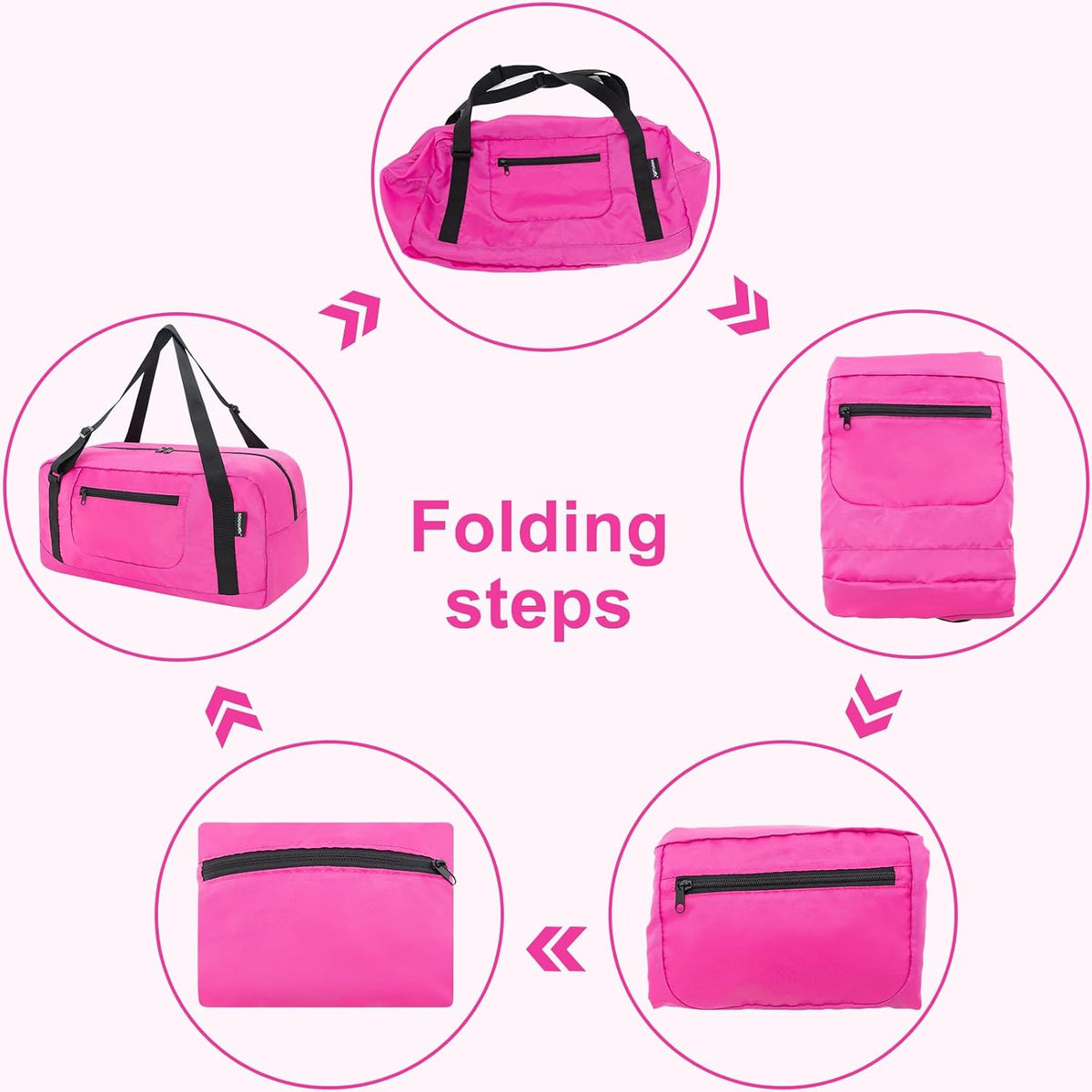 Foldable Travel Duffel Bag For Women & Men Luggage Great for Gym - Fluorescent yellow
