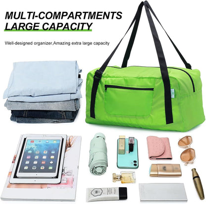 Foldable Travel Duffel Bag For Women & Men Luggage Great for Gym - Fluorescent yellow