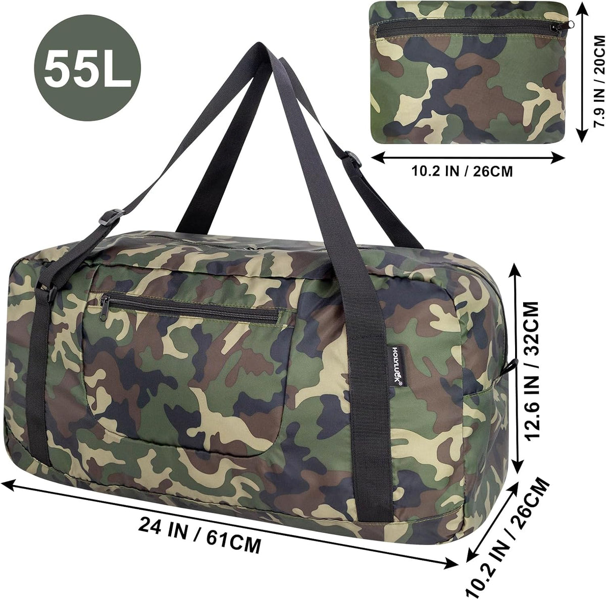 Foldable Travel Duffel Bag For Women & Men Luggage Great for Gym - Fluorescent yellow