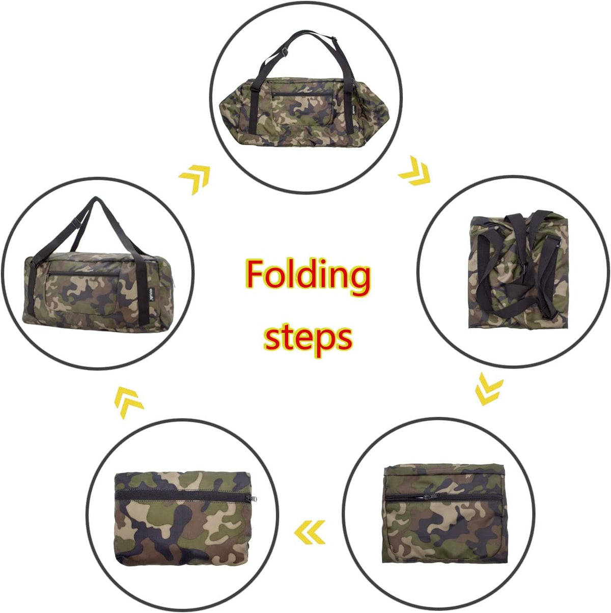 Foldable Travel Duffel Bag For Women & Men Luggage Great for Gym - Fluorescent yellow
